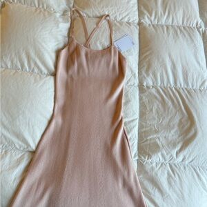 Bershka Blush Pink Knit Midi Dress XS NWT